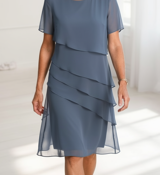 Lía - Vestido Ruffle de Conforto Elegante