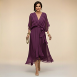 Mónica - Vestido de Chiffon con Escote en V