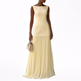 Celeste - Vestido Maxi Plisado Elegante