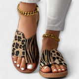 Tareya - Sandalias bicolores con estampado de leopardo