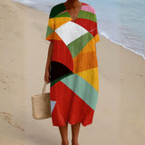 Daniela - Vestido Colorido en Patchwork Elegante