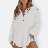 Inés - Blusa Túnica Ligera con Escote en V y Botones