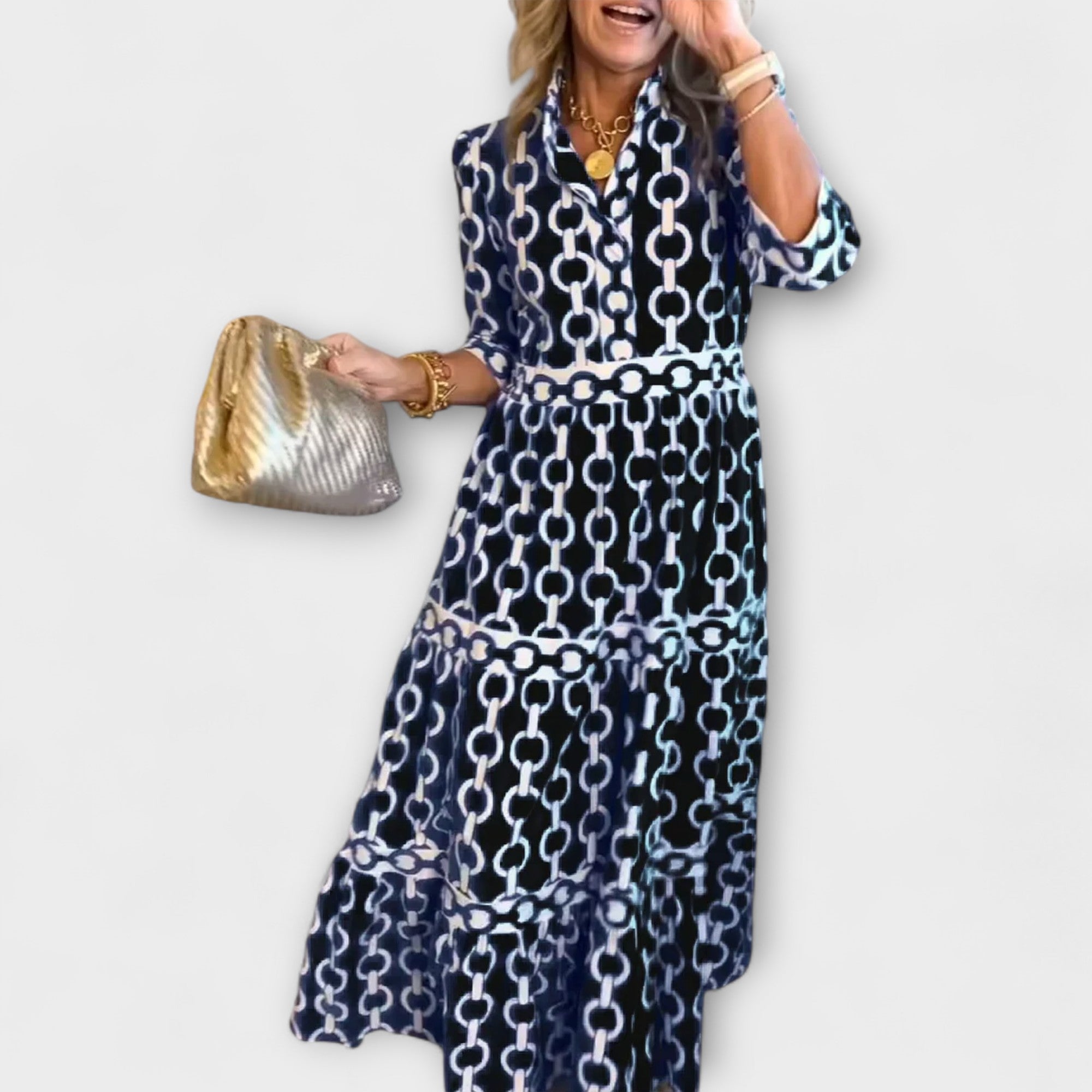 Sofía - Vestido Midi con Cadenas Elegantes