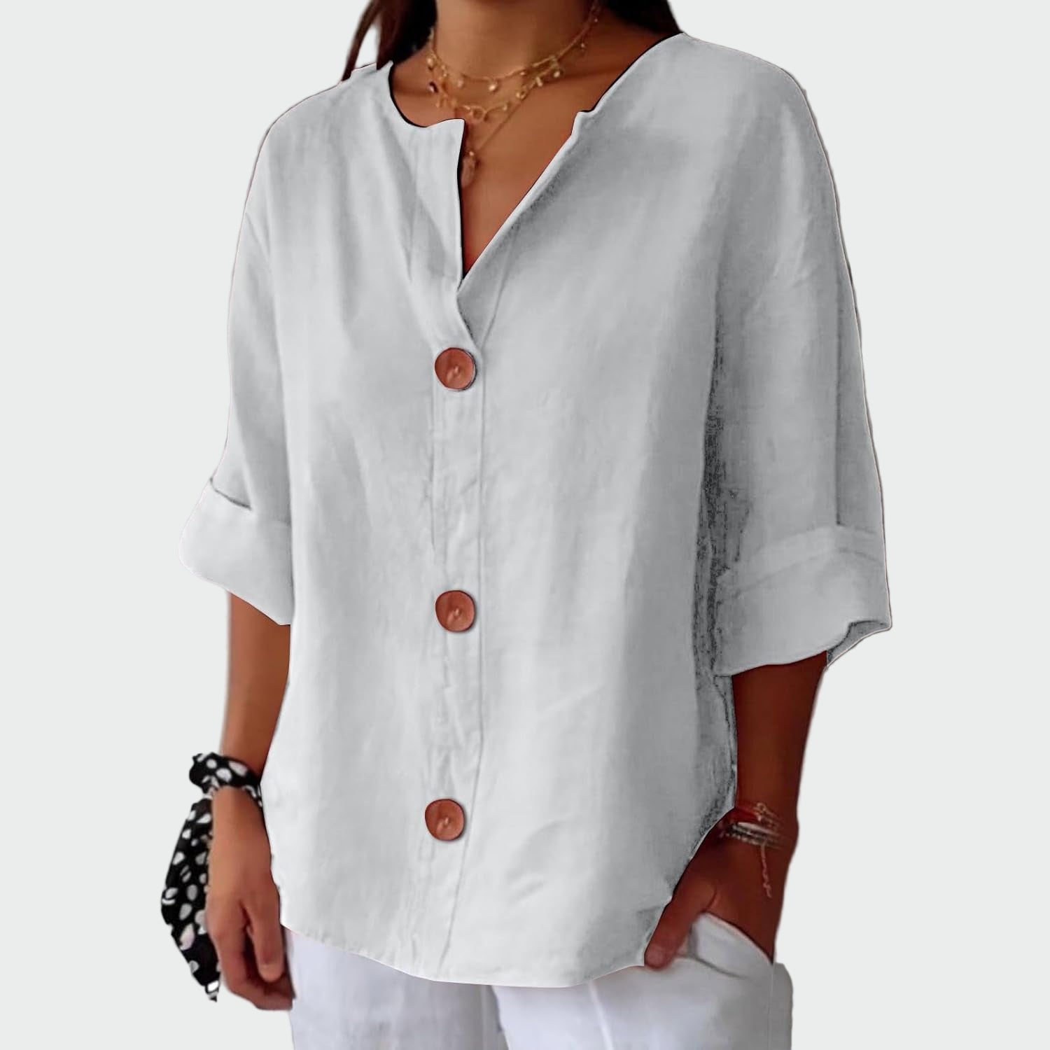 Blusa casual con textura elegante
