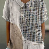Lana - Camisa con Puntos y Líneas Abstractas
