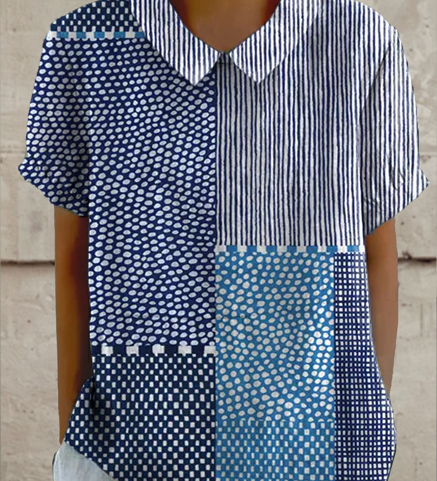 Alina - Blusa con Estampado Patchwork