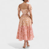 Valentina - Elegante Vestido Floral en Coral