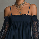 Nadia - Vestido mini con hombros al descubierto y encaje