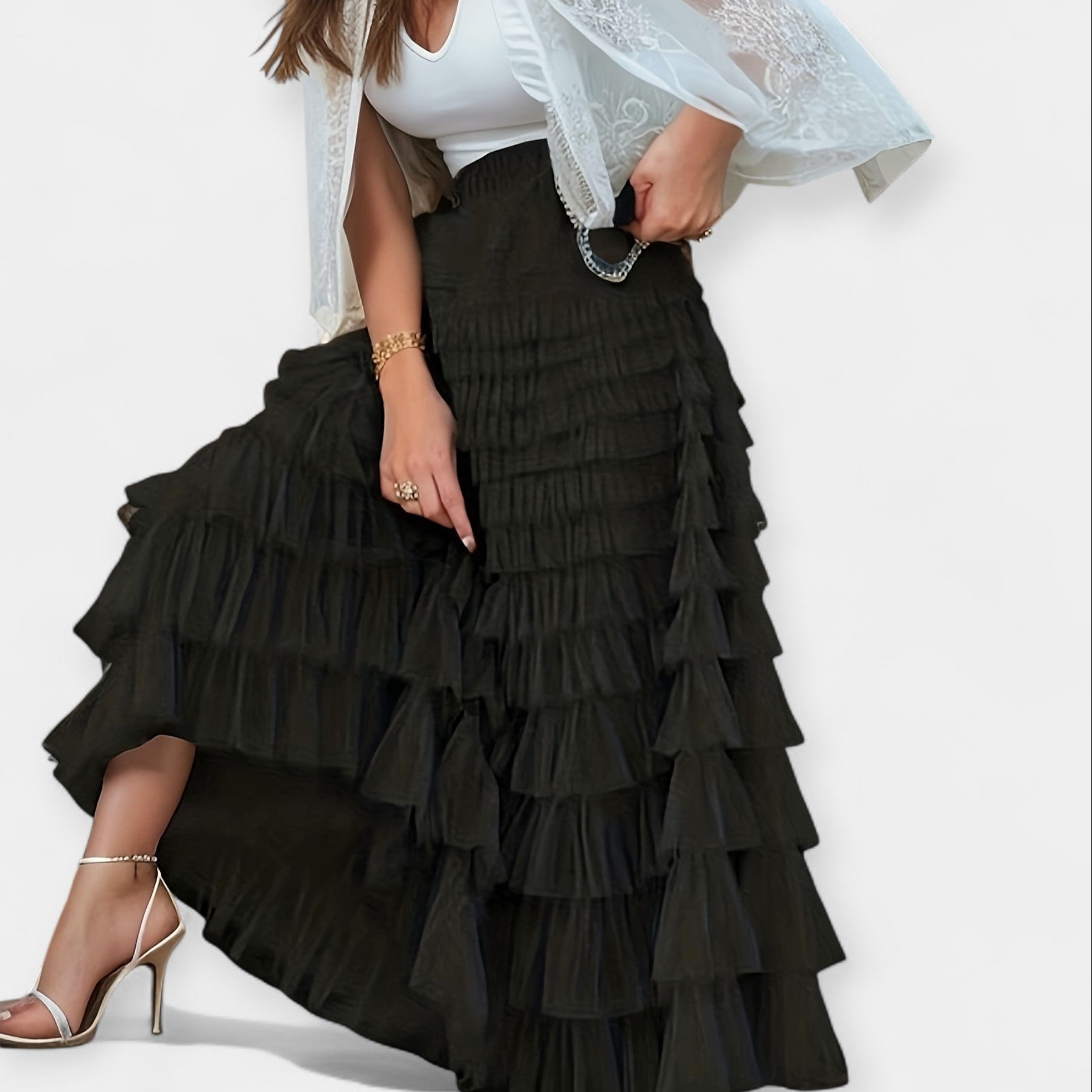 Falda Elegante con Detalle de Tulia