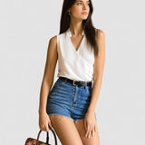 Saleta - Top suave con escote en V