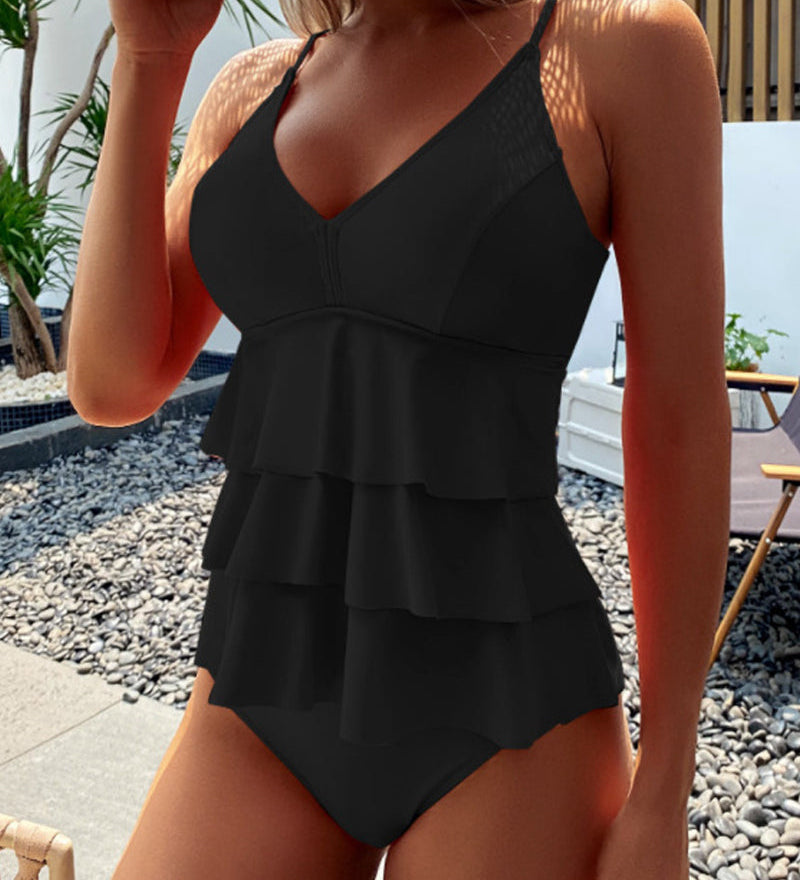 Triana - Bañador Elegante con Volantes Estilizados