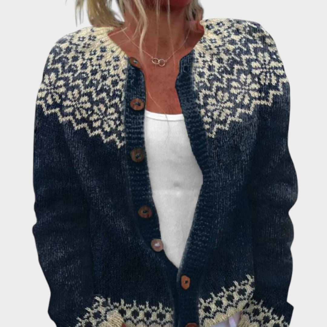 Matilde - Cardigan Floral de Otoño Elegante