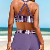 Vega - Bikini de Tiro Alto con Canalé y Efecto Esbelto