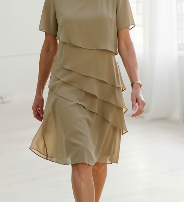 Lía - Vestido Ruffle de Conforto Elegante