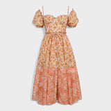 Valentina - Elegante Vestido Floral en Coral