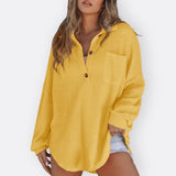 Inés - Blusa Túnica Ligera con Escote en V y Botones