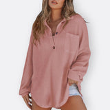 Inés - Blusa Túnica Ligera con Escote en V y Botones