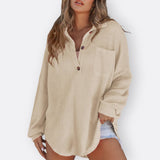Inés - Blusa Túnica Ligera con Escote en V y Botones