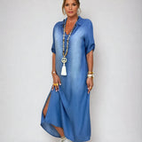 Ibiza - Vestido Maxi de Ganga Elegante