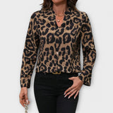 Catarina - Blusa casual de leopardo elegante