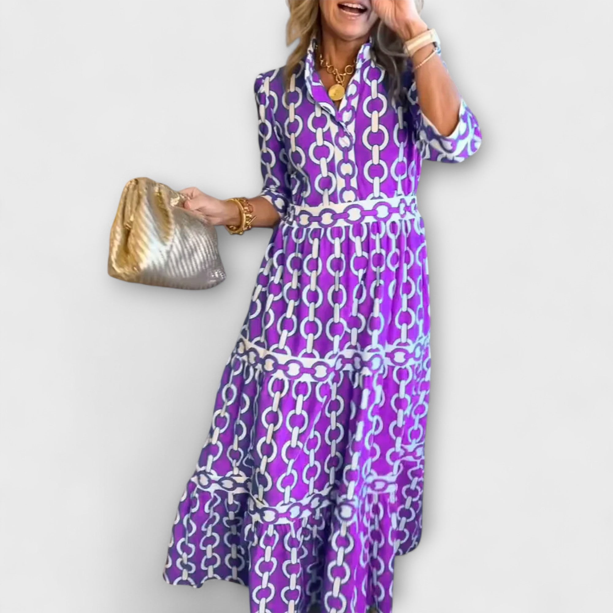Sofía - Vestido Midi con Cadenas Elegantes