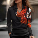 Inés - Blusa de Satén Elegante con Escote Suave