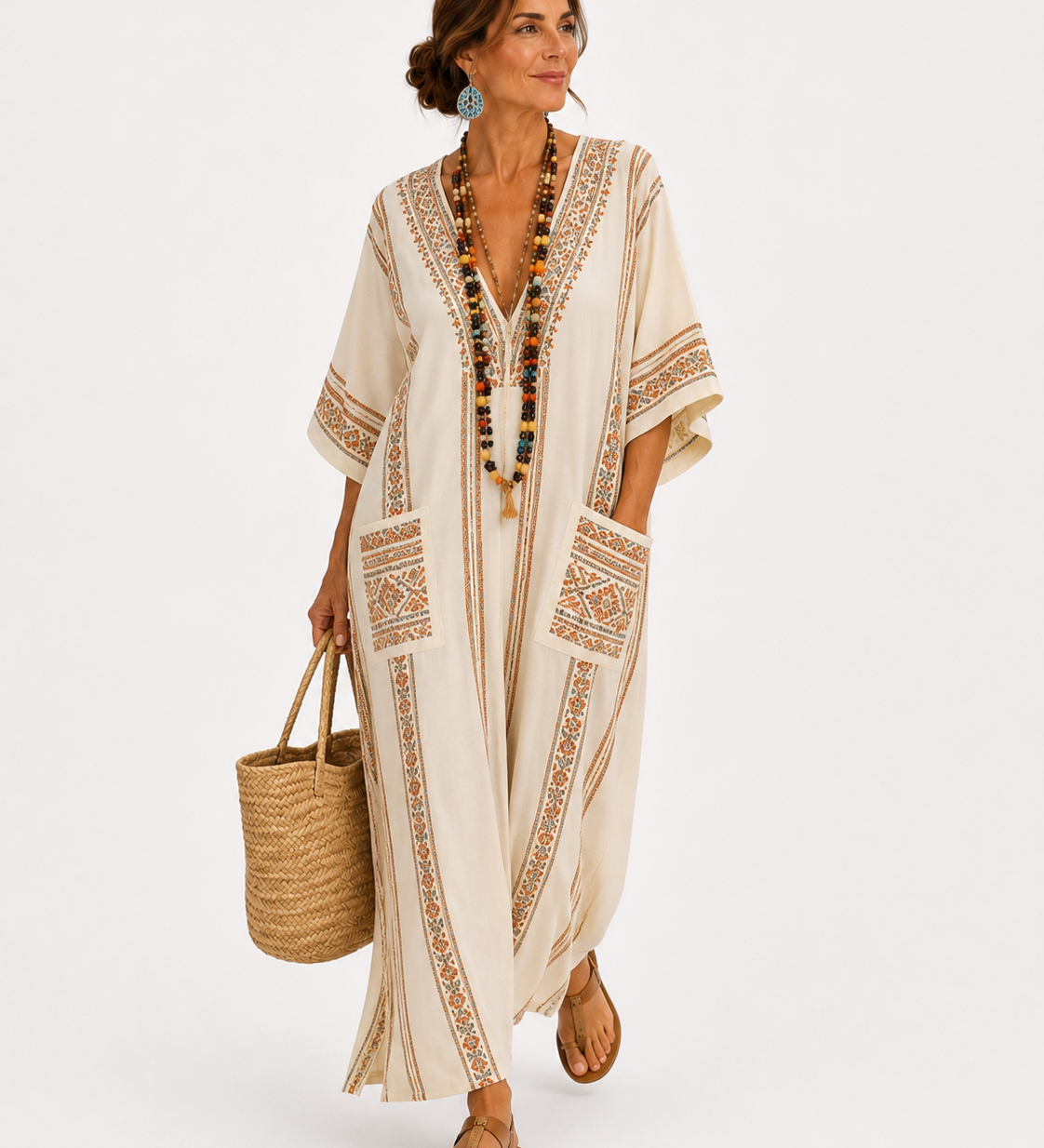 Caftán Dalia Beige Étnico