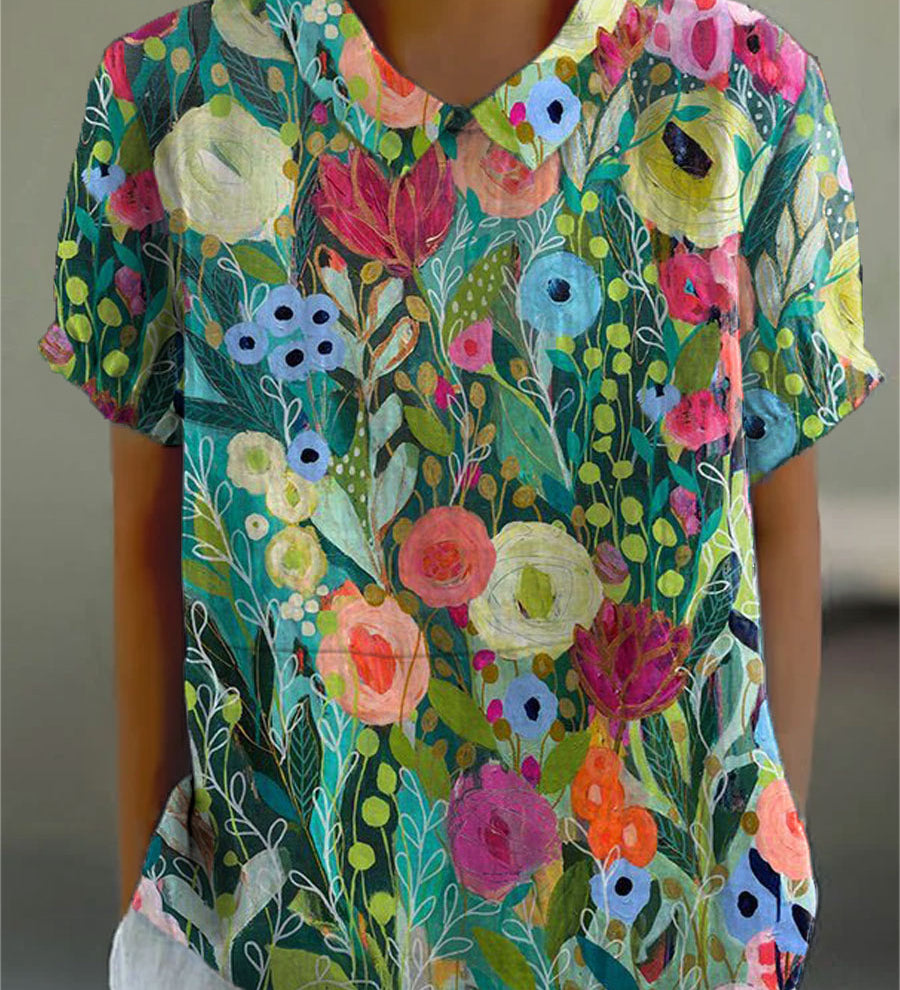 Diana - Blusa Floral en Acuarela