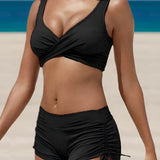 Vera - Bikini de Escote en V con Braguita de Talle Alto