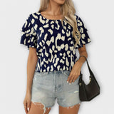 Evelina - Blusa casual con escote redondo
