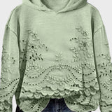 Sudadera con Capucha Efecto Encaje
