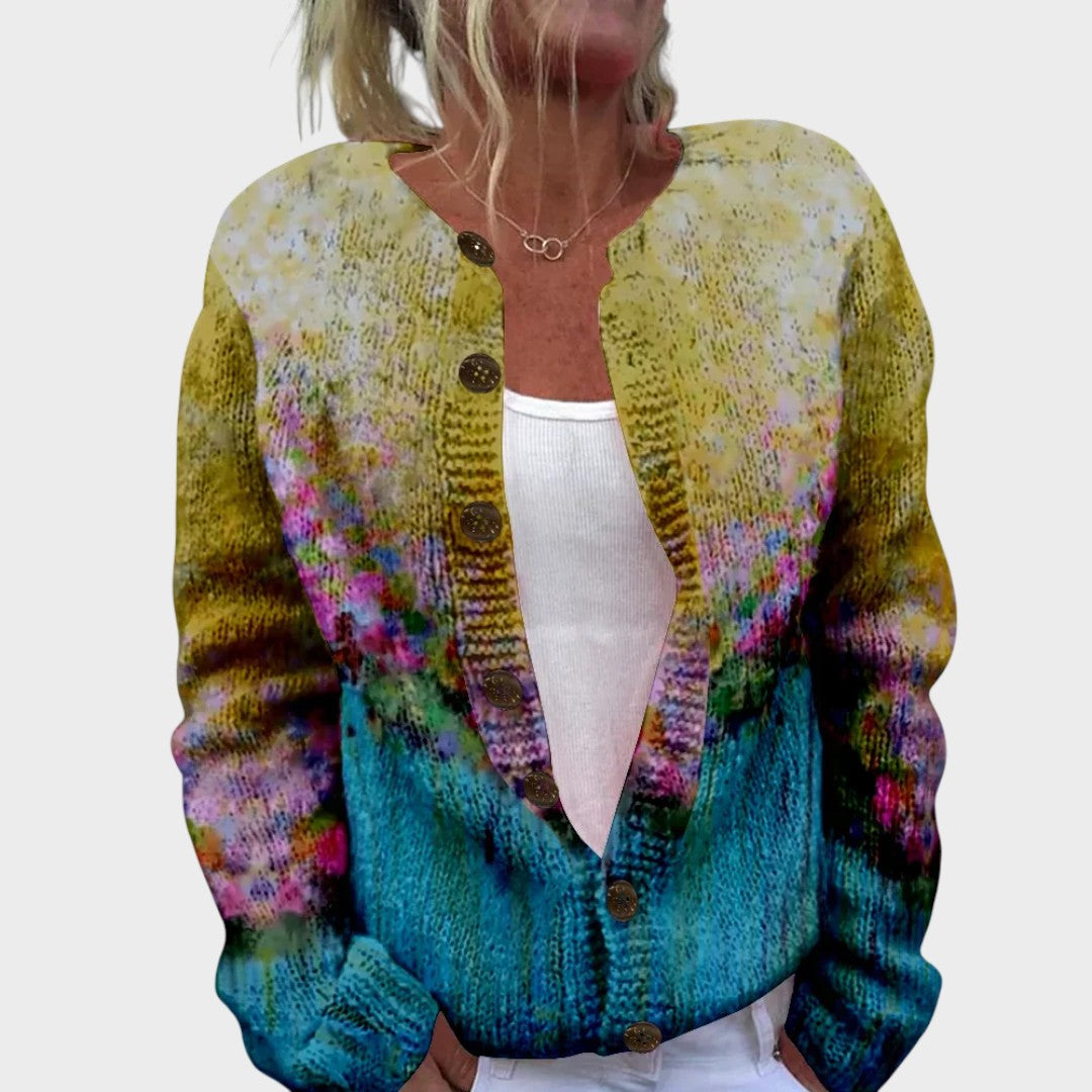 Rita - Cardigan Floral de Otoño Elegante
