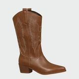 Botas de cowboy occidentales de piel para mujer