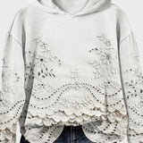 Sudadera con Capucha Efecto Encaje