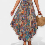 Saia Midi Floral de Cintura Alta para Valentina