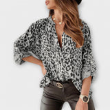 Iara - Blusa moderna con estampado de leopardo