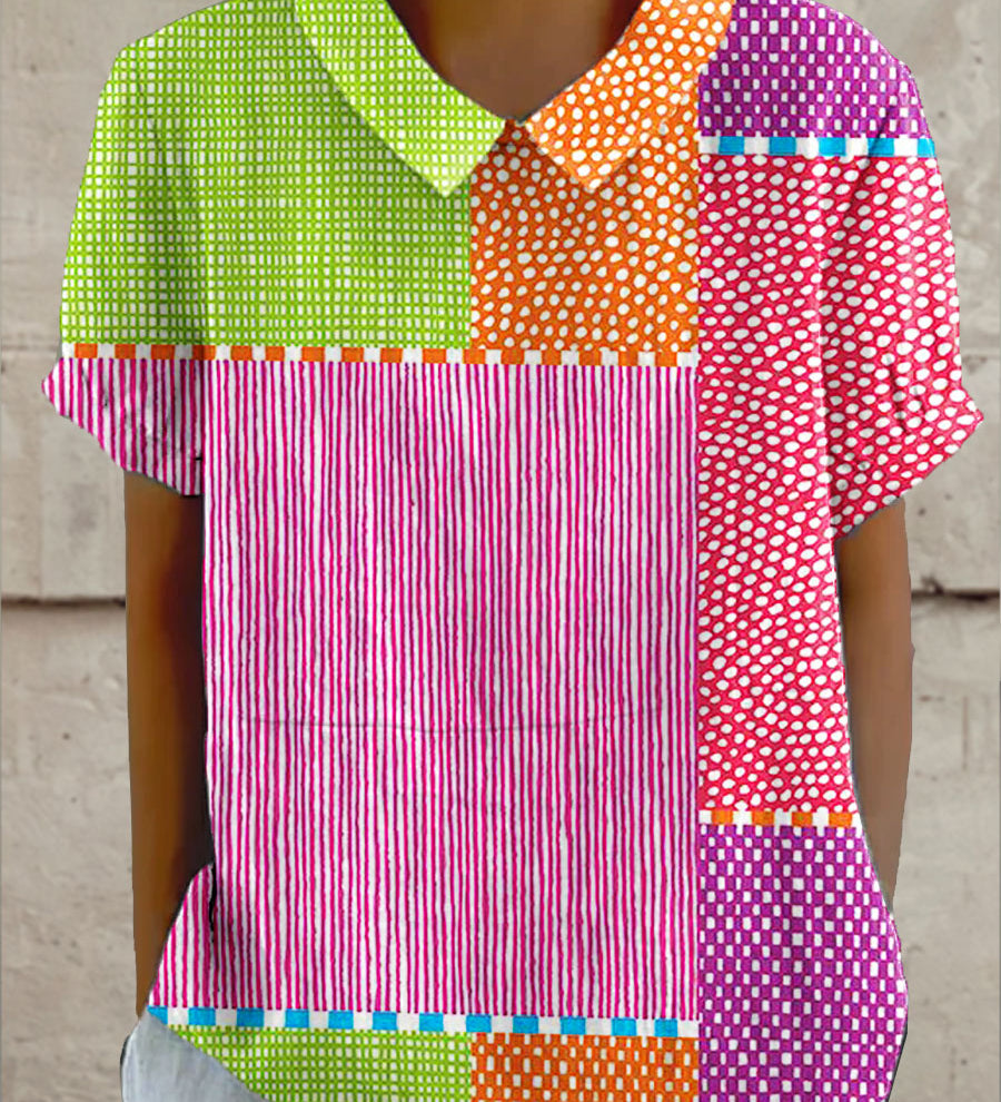 Zara - Camisa Colorida en Patchwork para Ella