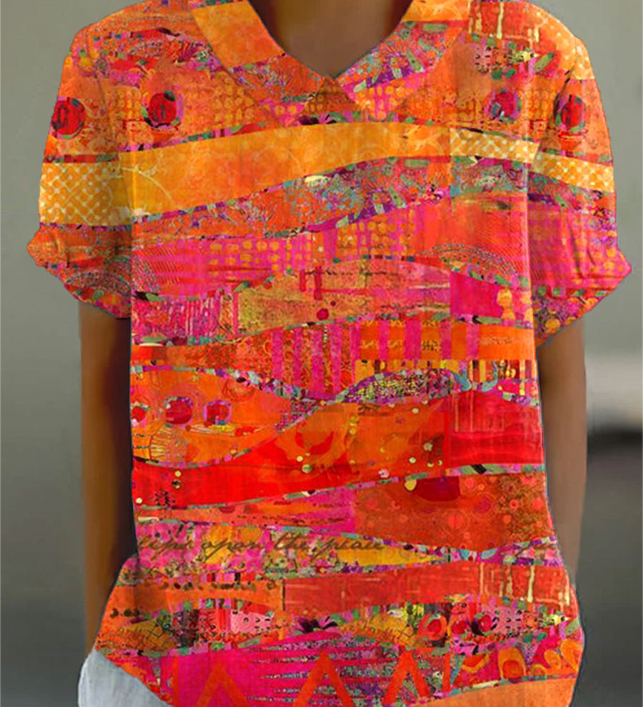 Isabel - Blusa con Estampado Abstracto