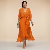 Mónica - Vestido de Chiffon con Escote en V
