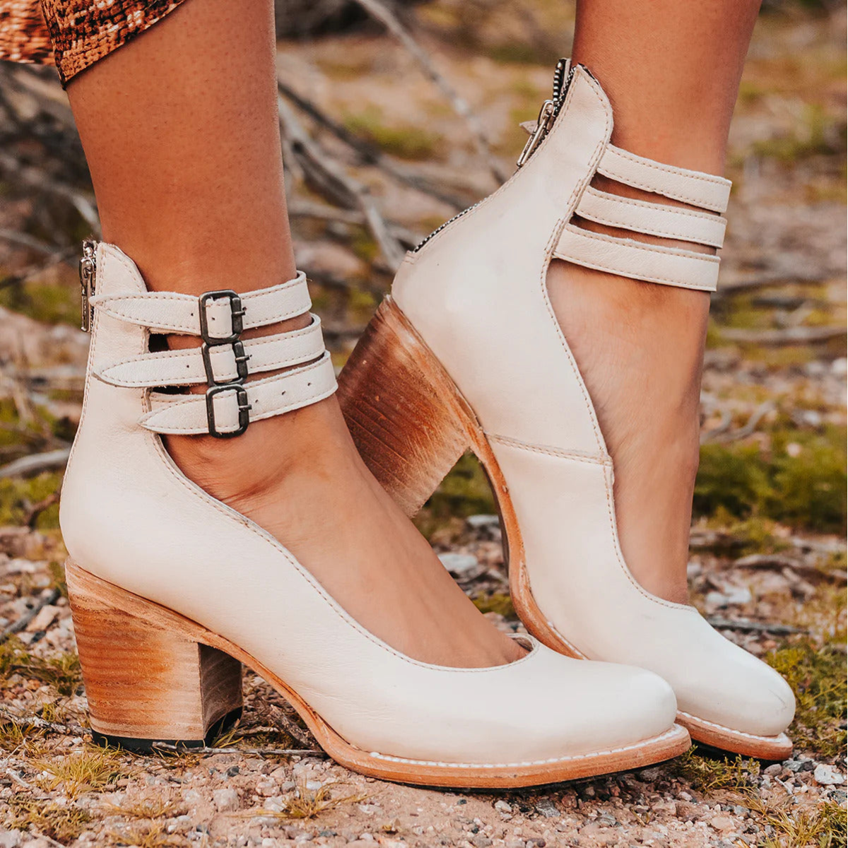 Ginebra - Zapatos de tacón alto con tiras múltiples y suela gruesa