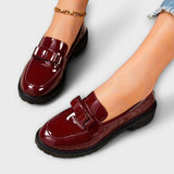 Mocasines Negros de Charol con Lazo para Sofía