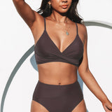 Ariadna - Bikini de Cintura Alta con Top Cruzado y Escote en V