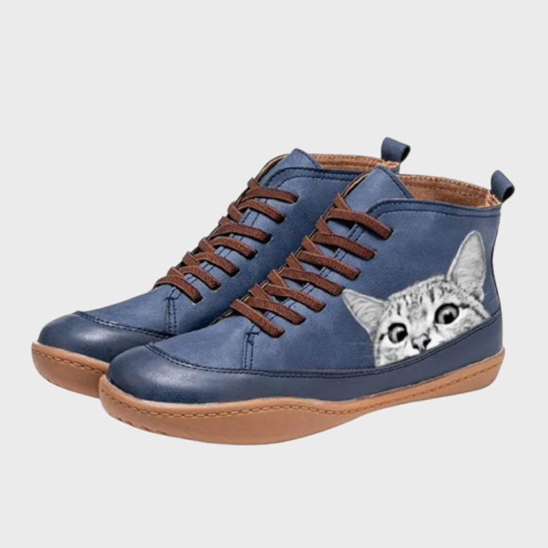 Kitty - Botas de cuero para las amantes de los gatos
