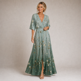 Alma - Vestido Largo Elegante con Estampado Floral