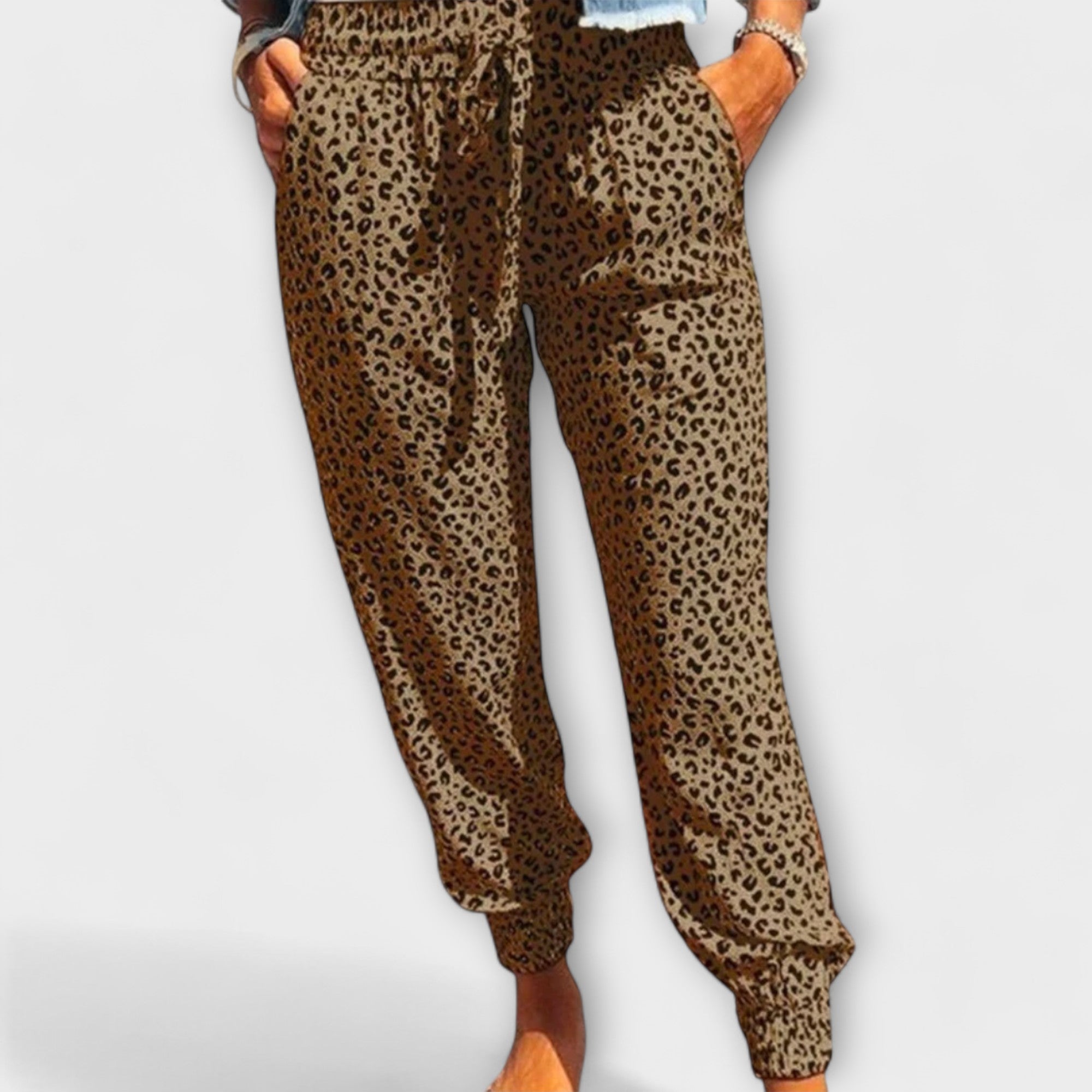 Felicidad - Pantalones de leopardo con piernas largas