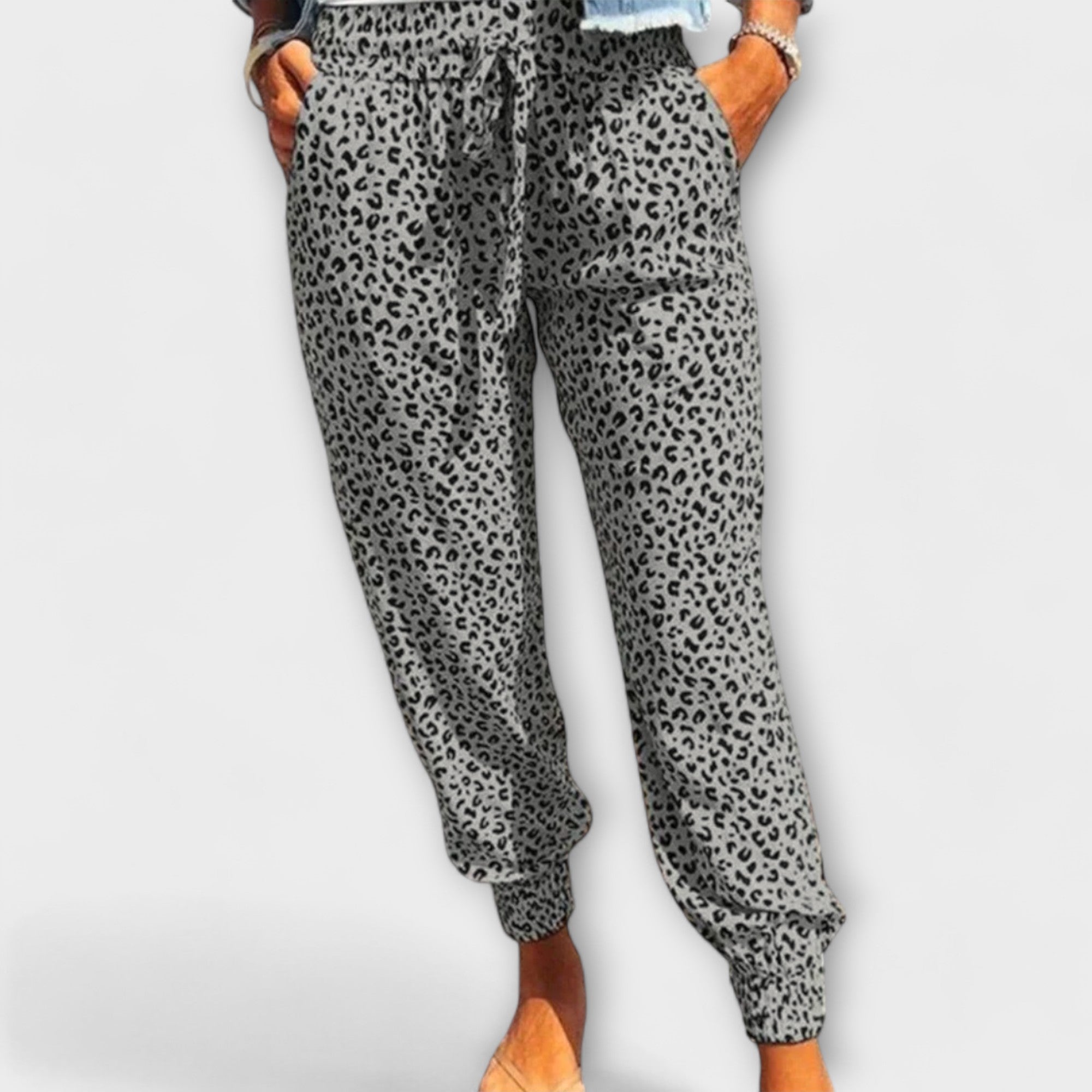 Felicidad - Pantalones de leopardo con piernas largas