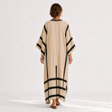 Caftán Salma Beige Rayas Negras
