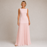 Celeste - Vestido Maxi Plisado Elegante