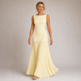 Celeste - Vestido Maxi Plisado Elegante