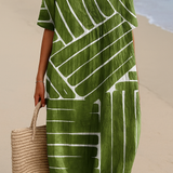 Eira - Vestido Verde con Estampado Geométrico